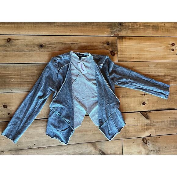 NWT! Jessica Simpson women's open front cardigan sweater. Size Large. Grey - Picture 2 of 8